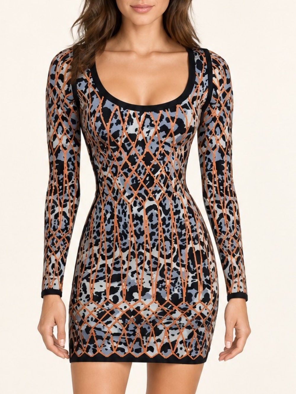 Herve Leger Long Sleeve Bodycon Dress Sz. XS